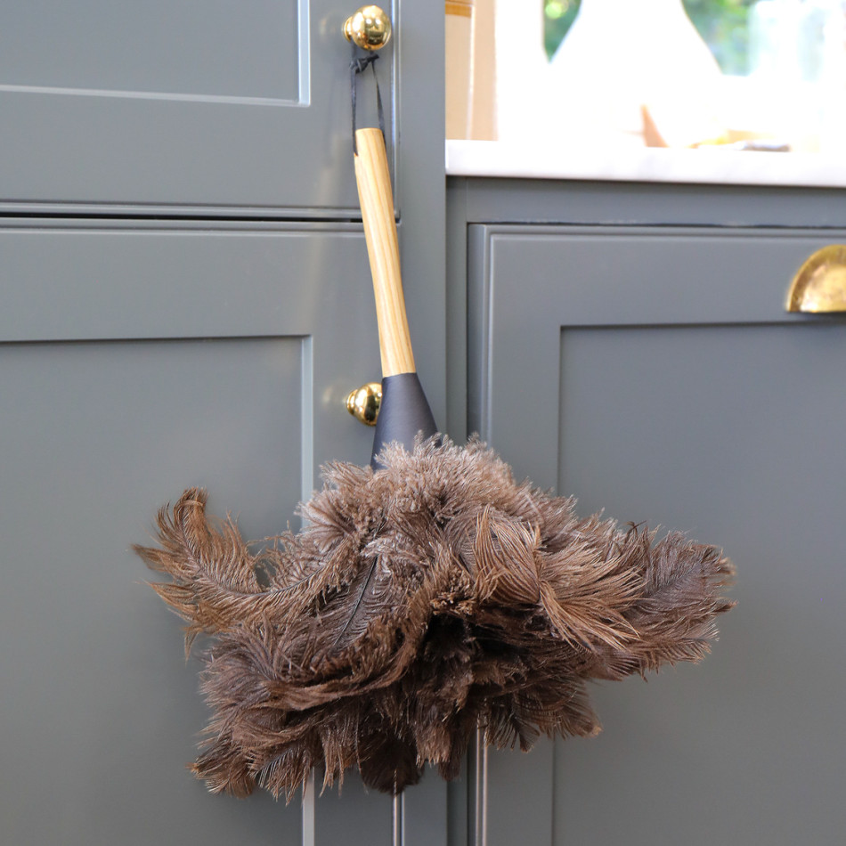 Ostrich Feather Duster 35cm, household cleaning accessory