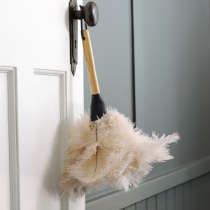 Cream Ostrich Feather Duster, household cleaning accessory