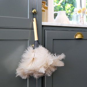 Cream Ostrich Feather Duster, designed to assist with everyday dusting, sweeping or surface cleaning