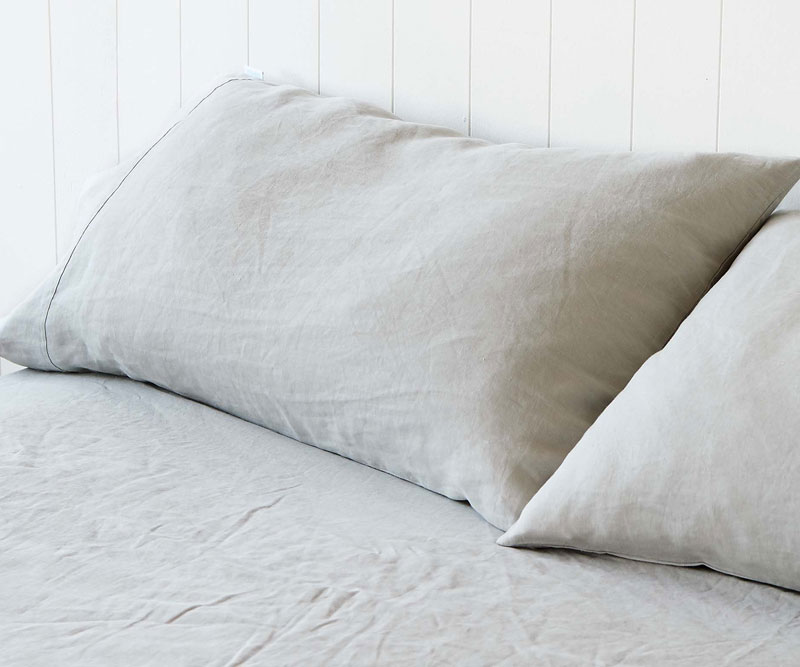 Set 2 Pillowcases Manhattan Grey Linen