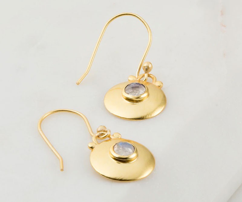 Evening Star Gold Disc Earrings