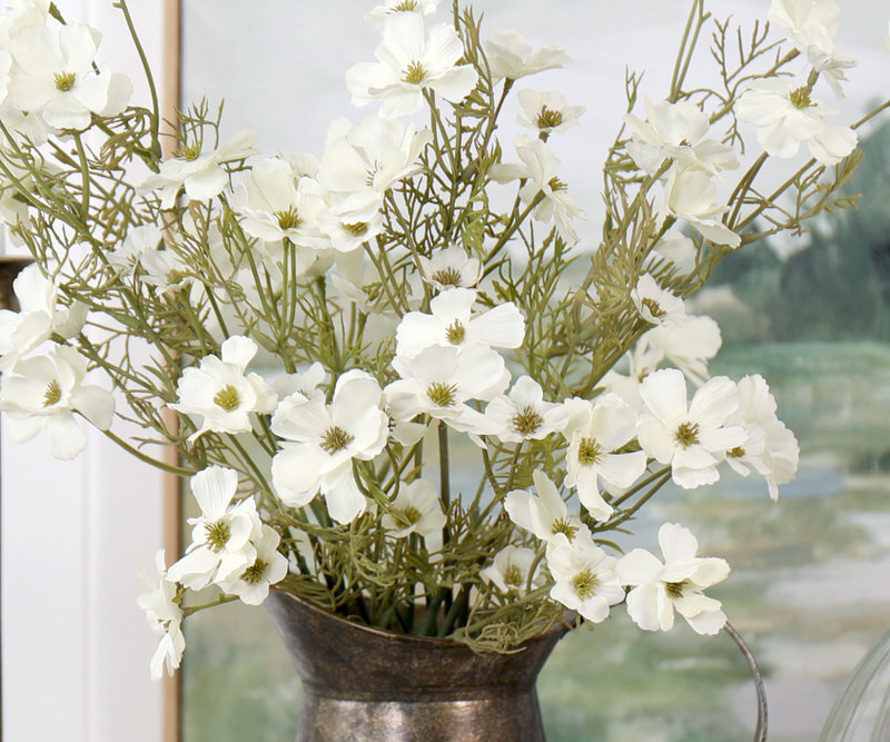 Set 3 White Cosmos Flower Sprays