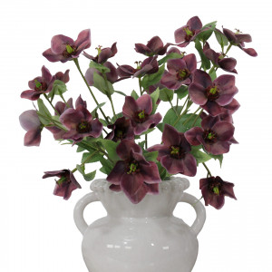 Set 3 Purple Hellebore Flower Sprays, decorative artificial flower or foliage stem