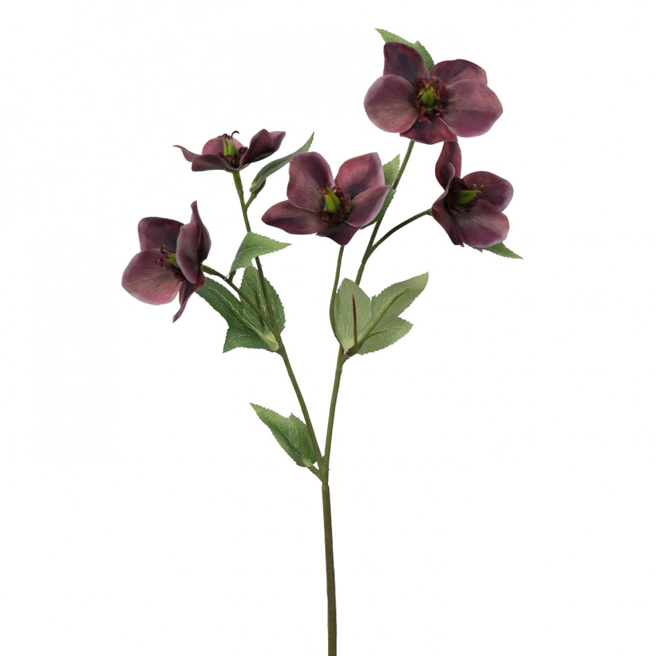 Set 3 Purple Hellebore Flower Sprays, decorative flowers or foliage for vase styling