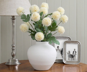 Set 5 Cream Kiku Chrysanthemum Stems