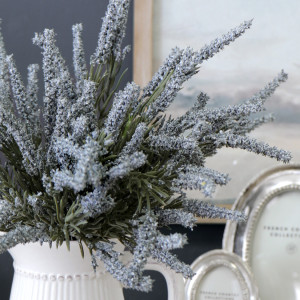 Set 3 Blue Heather Flower Sprays, a decorative botanical stem or arrangement for styling in a vase