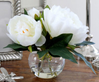 Mariana White Peony Vase Arrangement - Small
