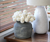 Set 18 Amelia White Pompom Flower Stems