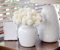 Set 18 Amelia White Pompom Flower Stems