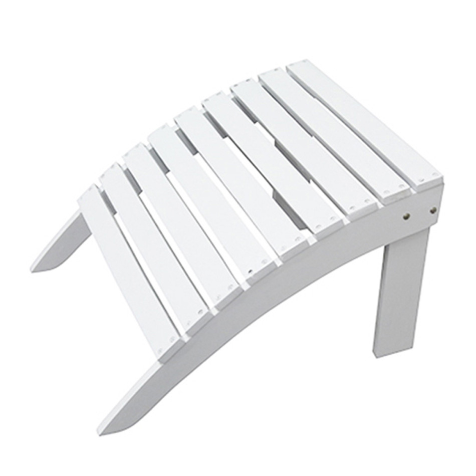 White curved slatted Adirondack footrest shown against a plain white background