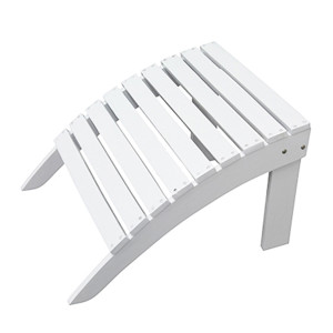 White curved slatted Adirondack footrest shown against a plain white background