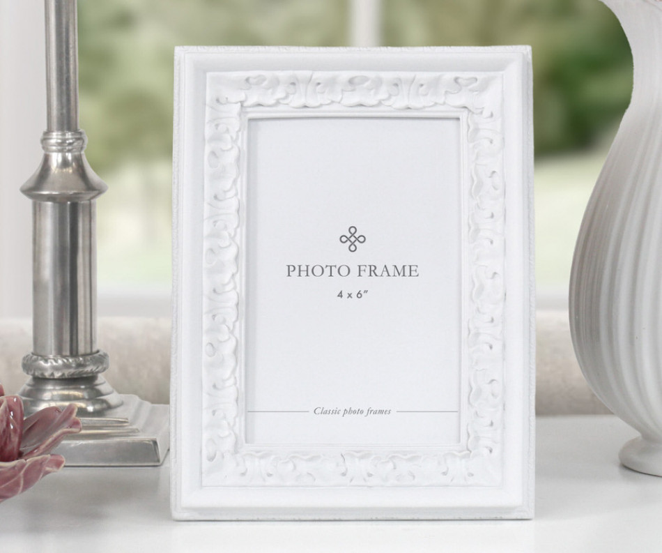 Fontaine White Photo Frame 4x6"