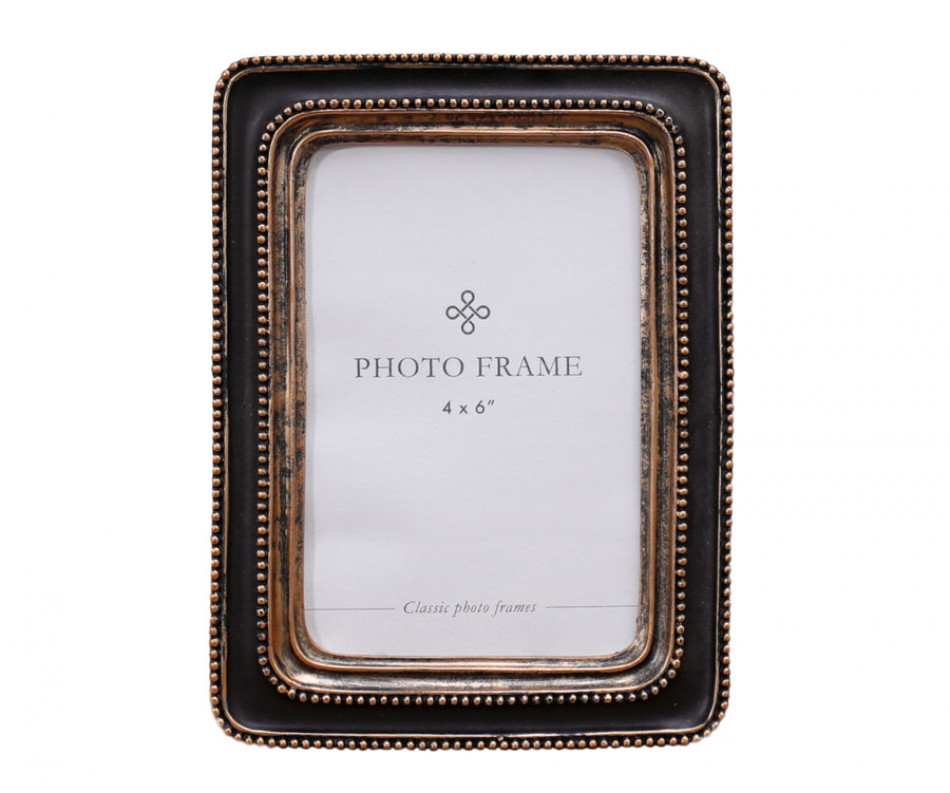 Pembroke Beaded Photo Frame Black 4x6