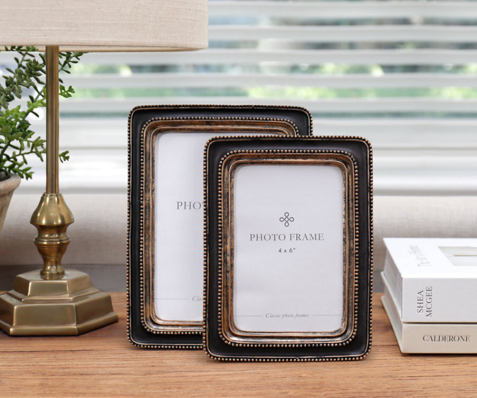 Pembroke Beaded Photo Frame Black 5x7