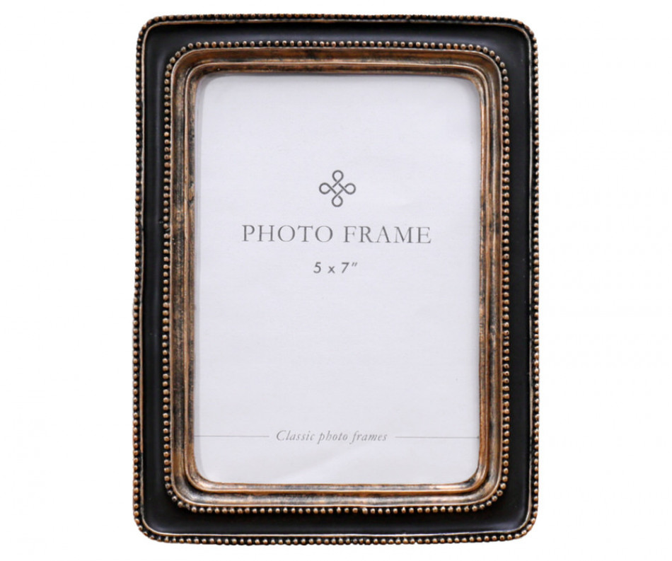 Pembroke Beaded Photo Frame Black 5x7