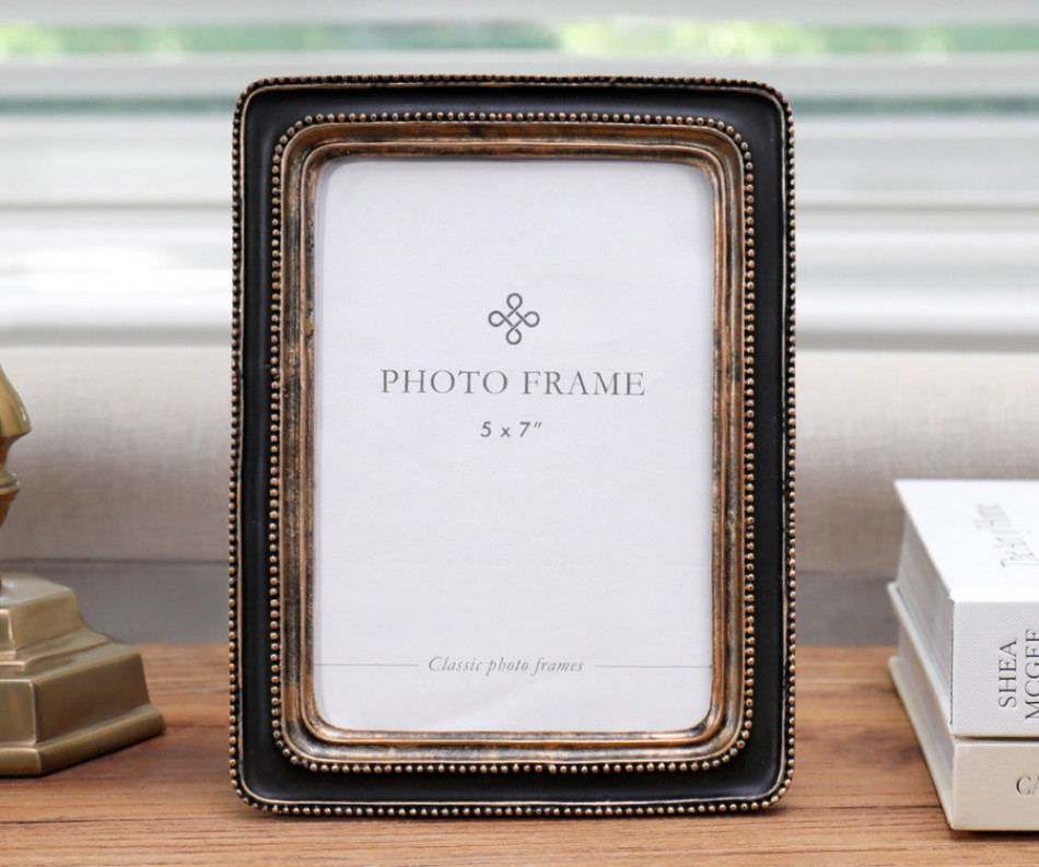 Pembroke Beaded Photo Frame Black 5x7"
