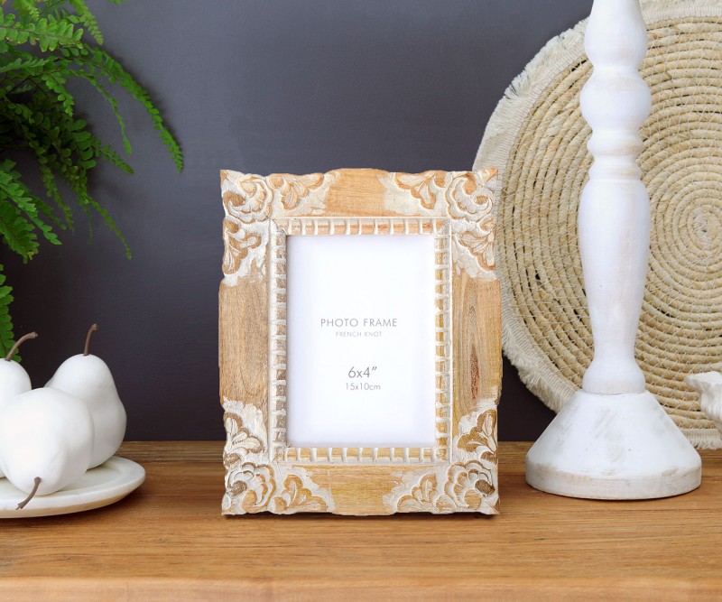 Lorenzo Carved Whitewash Photo Frame 6x4 inch