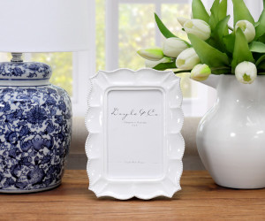 Mariana Scalloped White Photo Frame - 4x6