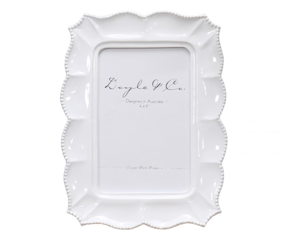 Mariana Scalloped White Photo Frame - 4x6