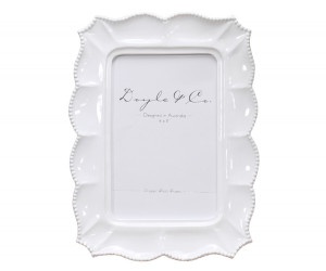 Mariana Scalloped White Photo Frame - 4x6