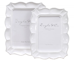 Mariana Scalloped White Photo Frame - 4x6