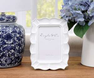 Mariana Scalloped White Photo Frame - 4x6
