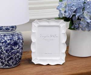 Mariana Scalloped White Photo Frame - 5x7