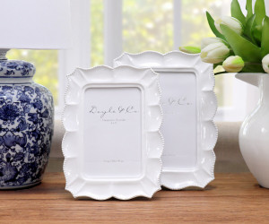 Mariana Scalloped White Photo Frame - 4x6