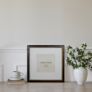 Willoughby Black & Gold Gallery Wall Frame - 8x8", a decorative picture frame suited to shelf, tabletop or wall presentation