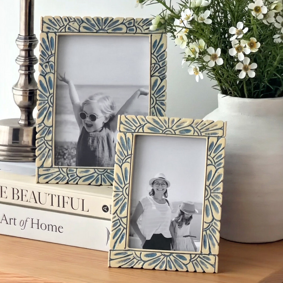 Portofino Blue & Cream Photo Frame 4x6