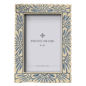 Portofino Blue & Cream Photo Frame 4x6", designed to display a favourite photograph or small artwork