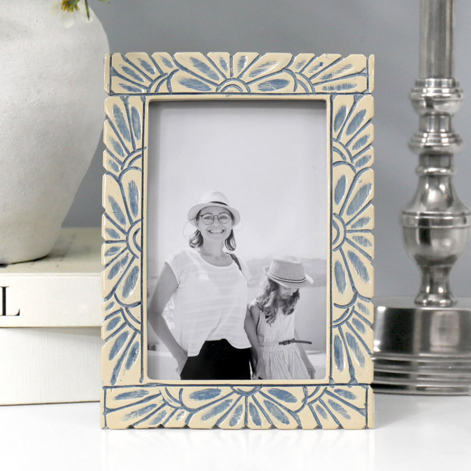 Portofino Blue & Cream Photo Frame 4x6"