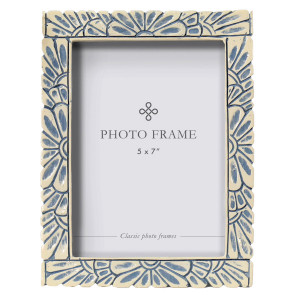 Portofino Blue & Cream Photo Frame 5x7", designed to display a favourite photograph or small artwork