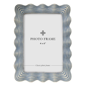 Biarritz Blue Waves Photo Frame 4x6", designed to display a favourite photograph or small artwork