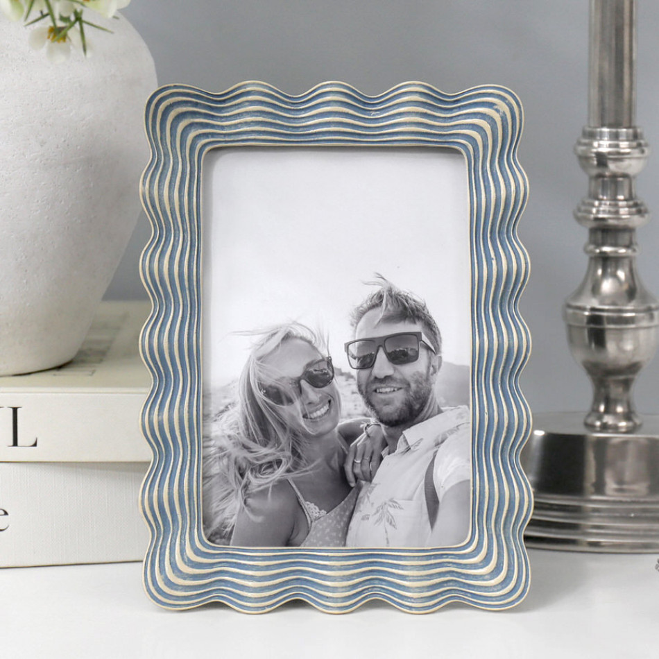 Biarritz Blue Waves Photo Frame 4x6"