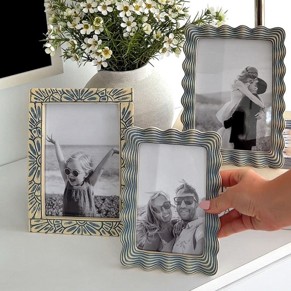 Biarritz Blue Waves Photo Frame 4x6