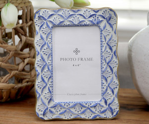 Amelie Blue & White Photo Frame 4x6