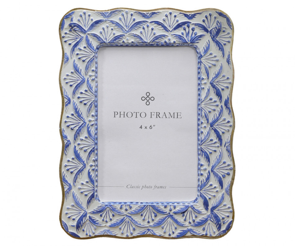 Amelie Blue & White Photo Frame 4x6