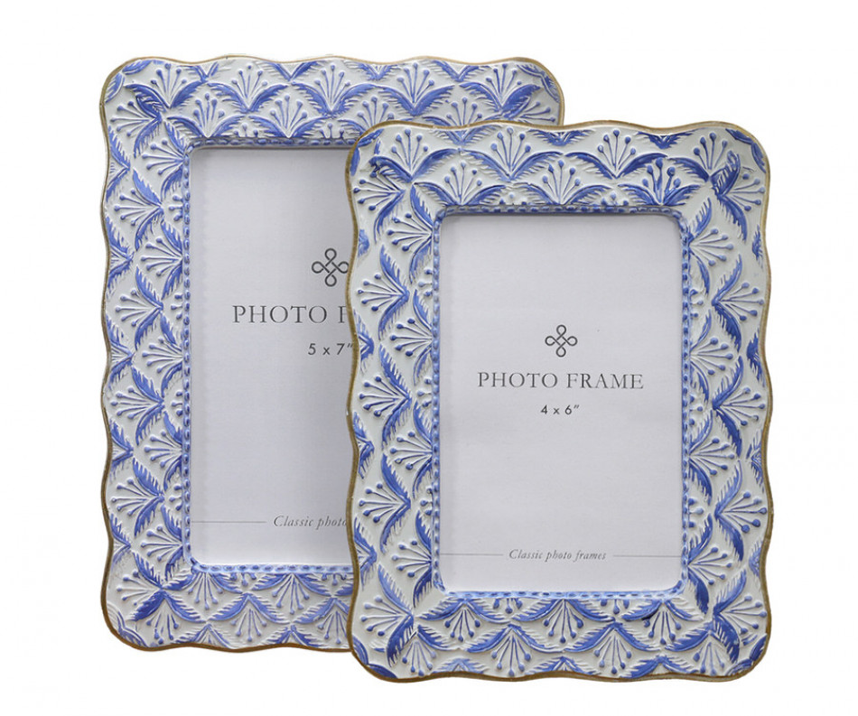 Amelie Blue & White Photo Frame 5x7