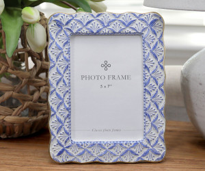 Amelie Blue & White Photo Frame 5x7
