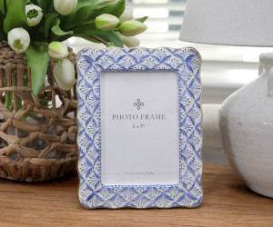 Amelie Blue & White Photo Frame 5x7