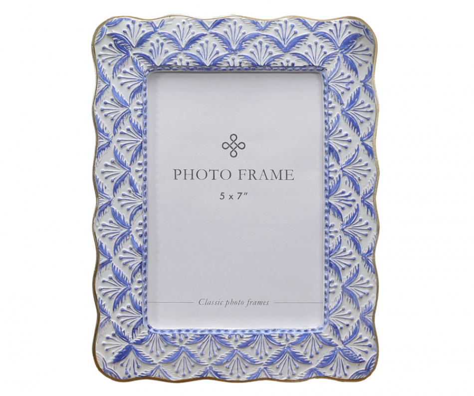 Amelie Blue & White Photo Frame 5x7