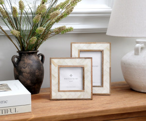 Paola Cream Bone & Wood Photo Frame 4x4