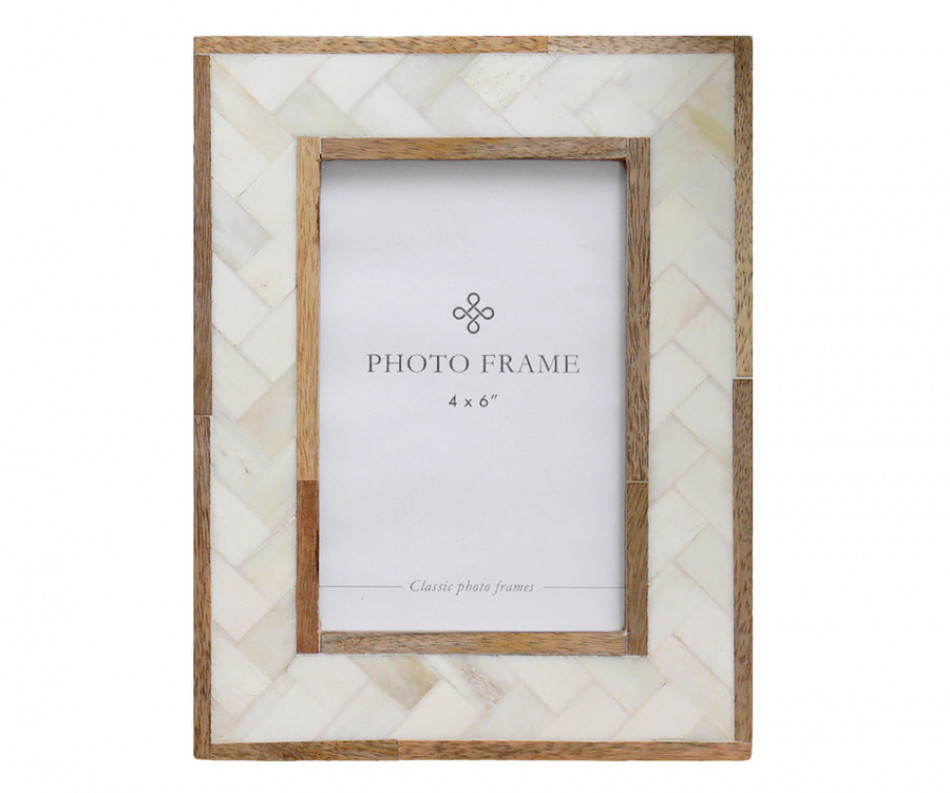 Paola Cream Bone & Wood Photo Frame 4x6