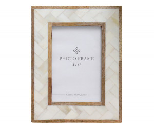 Paola Cream Bone & Wood Photo Frame 4x6