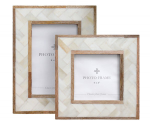 Paola Cream Bone & Wood Photo Frame 4x4