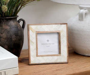 Paola Cream Bone & Wood Photo Frame 4x4