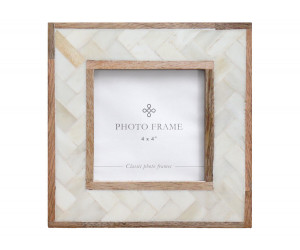 Paola Cream Bone & Wood Photo Frame 4x4