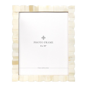 Laura cream bone 8x10 photo frame with layered scalloped edging