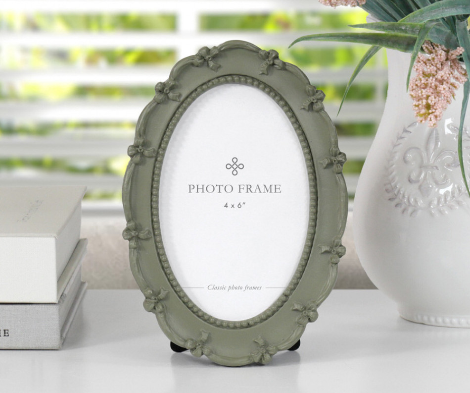Ophelia Green Oval Photo Frame 4x6"